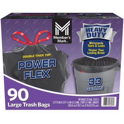 Member's Mark MM33DS090B 33 gal Trash Bag - 90 Bag