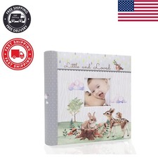Personalized Baby Photo Album - 160 Photos with Woodland Animals for New Parents