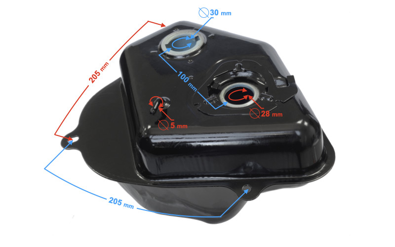 Réservoir de carburant Scalpel 50 anti-fuite pour réparer moto en panne