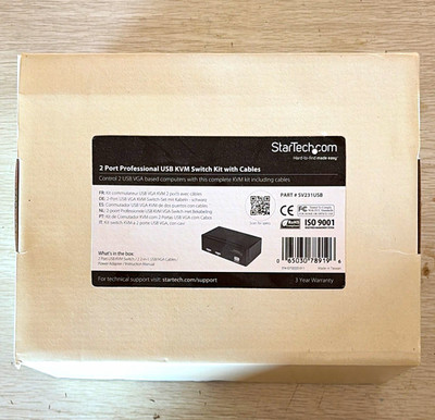 StarTech.com SV231USB 2-Port Powered USB VGA KVM Switch Kit w/ 2m Cables