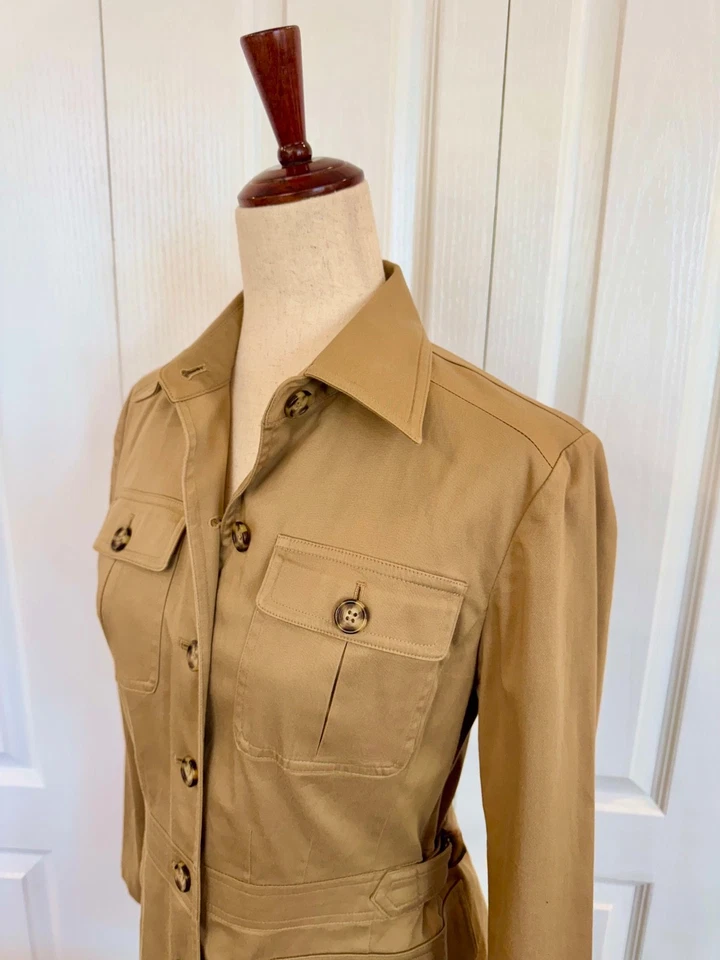 Chaqueta de campo para mujer talla 6 de I.N.C. Color camel profundo, algodón-spandex, 4 bolsillos Foto 2 de 4