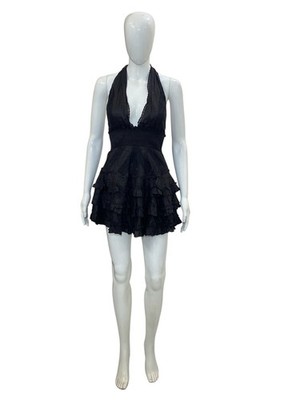 loveshackfancy halter mini dress Kathy Velvet Halter Mini Dress Black / 00