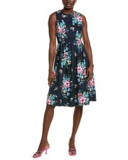 Brooks Brothers Floral Fit & Flare Dress Women's Blue 4