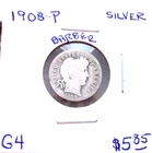 1908 PHILADELPHIA BARBER SILVER DIME IN GOOD CONDITION.