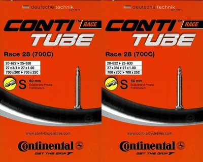 2x Continental Race 28 (700C) Schlauch 28 Zoll SV (18/25-622/630) SV 60mm
