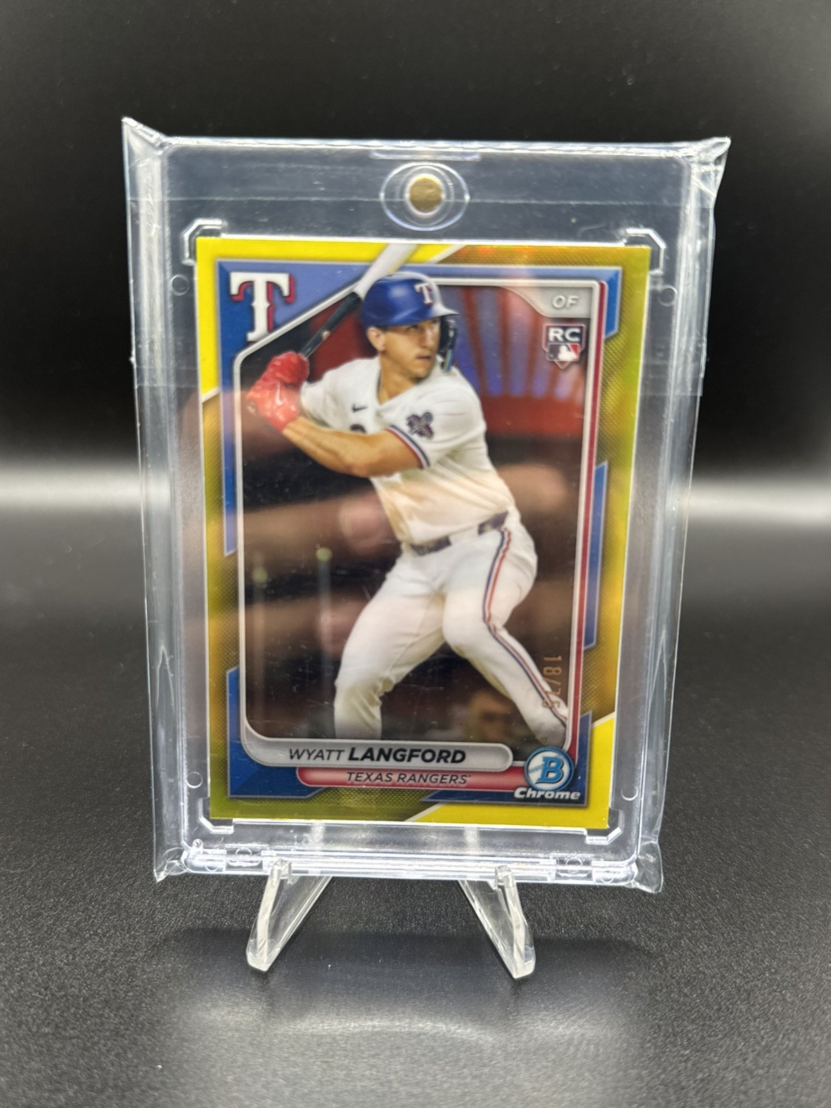 2024 Bowman Chrome Wyatt Langford BCP-64 Yellow /75