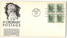 US #1209 FDC, 1963, Stephen Anderson, post card, block of 4