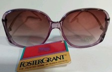 Vintage Sunglasses Foster Grant Womens Purple Large Lenses New Old Stock 1990's