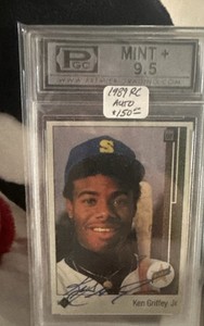Ken Griffey Jr 1989 Upper Deck #1 Signed Rookie Baseball reprint Graded 9.5 AUTO
