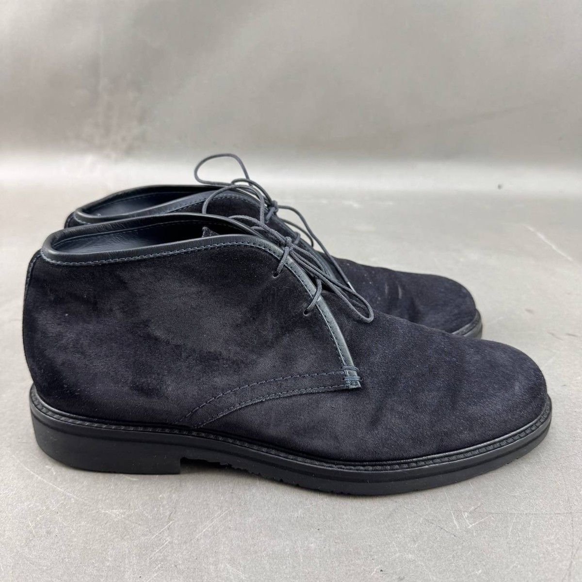 Ermenegildo Zegna Mens Black Suede Chukka Boots Size 10 | eBay