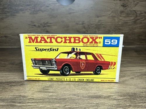 MATCHBOX SUPERFAST 59 FIRE CHIEF CAR WITH TYPE F2 BOX Only