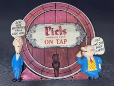 Vtg 3D Piels Premium Beer Keg On Tap Sign Piel Bros Bert Harry Bartender
