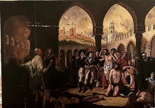 Grand Tableau Peinture Huile Sur Toile XIXe