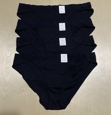 Auden Women's Size XL 16 Black Cotton Blend Breathable Bikini Panties 4 Pack