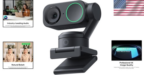 4K HD Webcam for PC/Mac with AI Noise-Canceling Mic and Multi-Platform Support - Picture 2 of 10