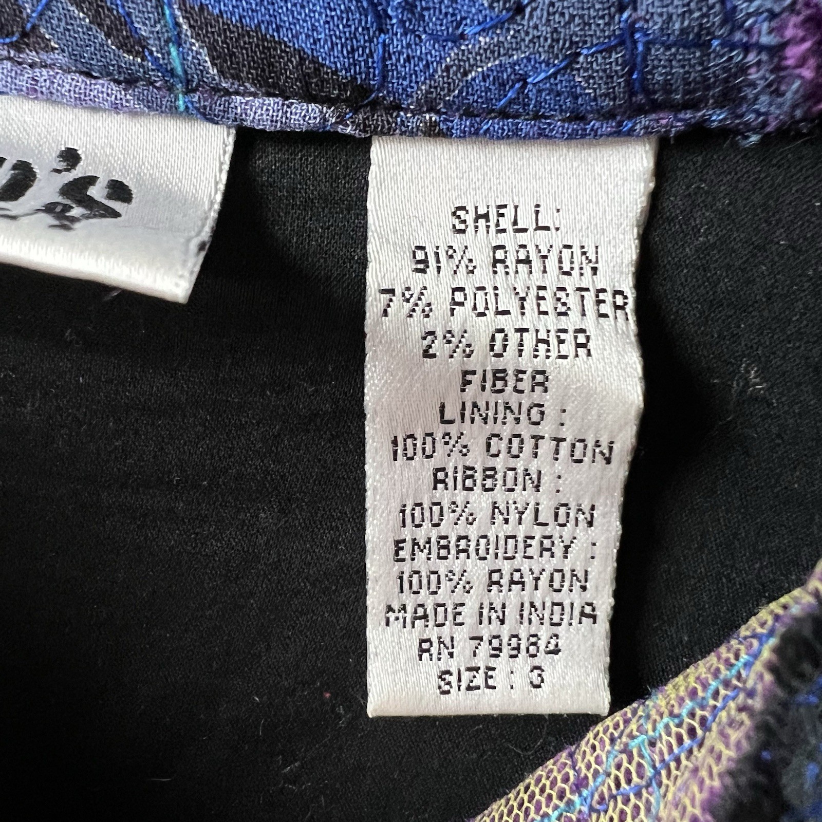 Chicos Jacket Size 3 Colorful Patchwork Floral 3D… - image 11