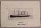 Woven Silk Postcard RMS IVERNIA Cunard Line Troop Ship Sunk by U Boat WW1