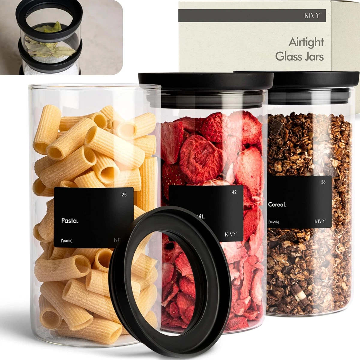 Smilbaley 2 Pezzi Contenitori per Alimenti, Contenitori per Alimenti Ermetici, Plastica Pasta Contenitore, Conservazione Degli Spaghetti, Adatto per
