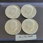 1964 KENNEDY SILVER HALF DOLLARS SET OF FOUR