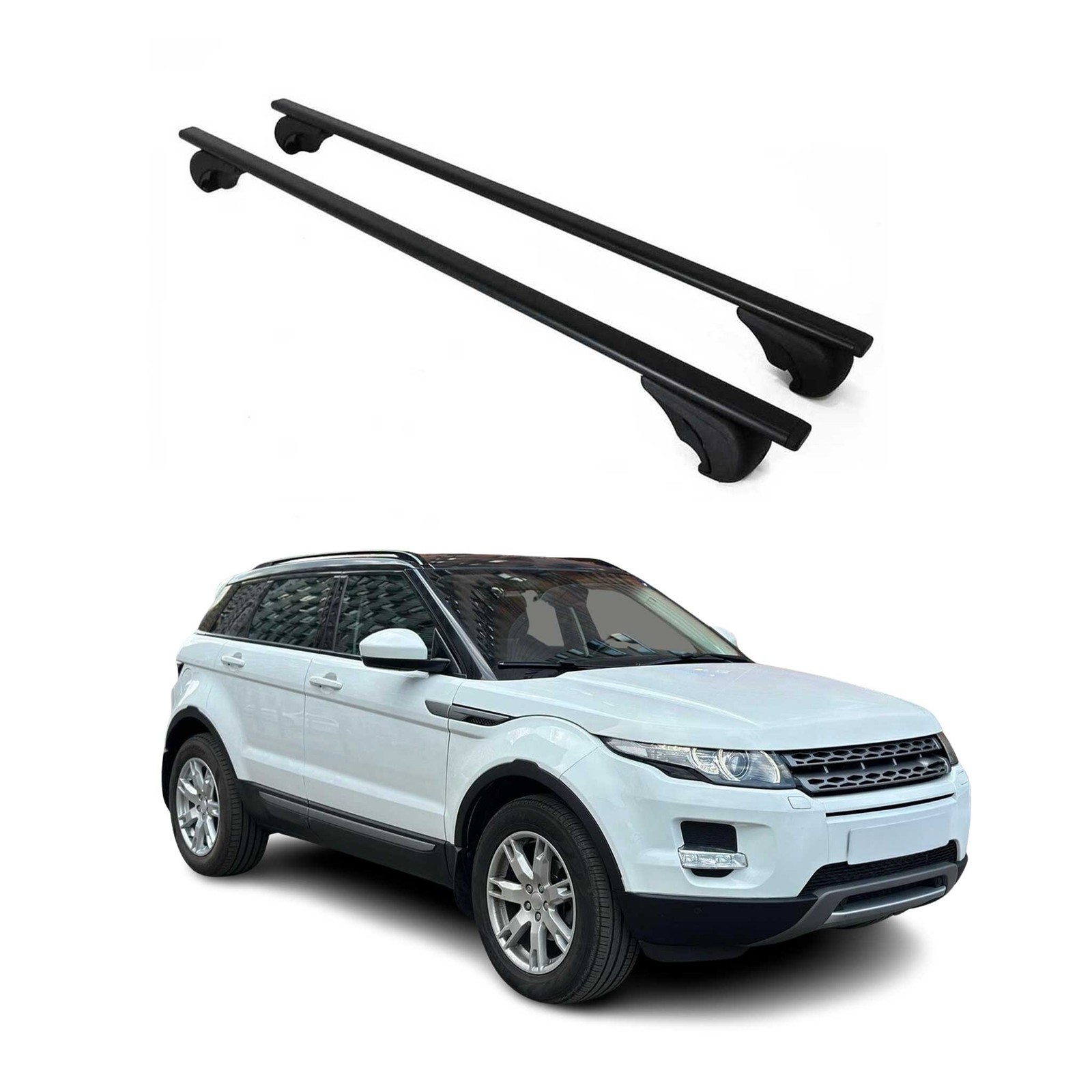 Barres de toit Land Rover Evoque fer noir pour transporter vos vélos et skis