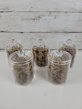 Acrylic Vanity Canisters Set of 5 Clear Bathroom Storage Jars Organizer NEW