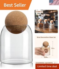 Versatile 16 oz Decorative Glass Jar with Cork Lid Perfect for Gifts Storage