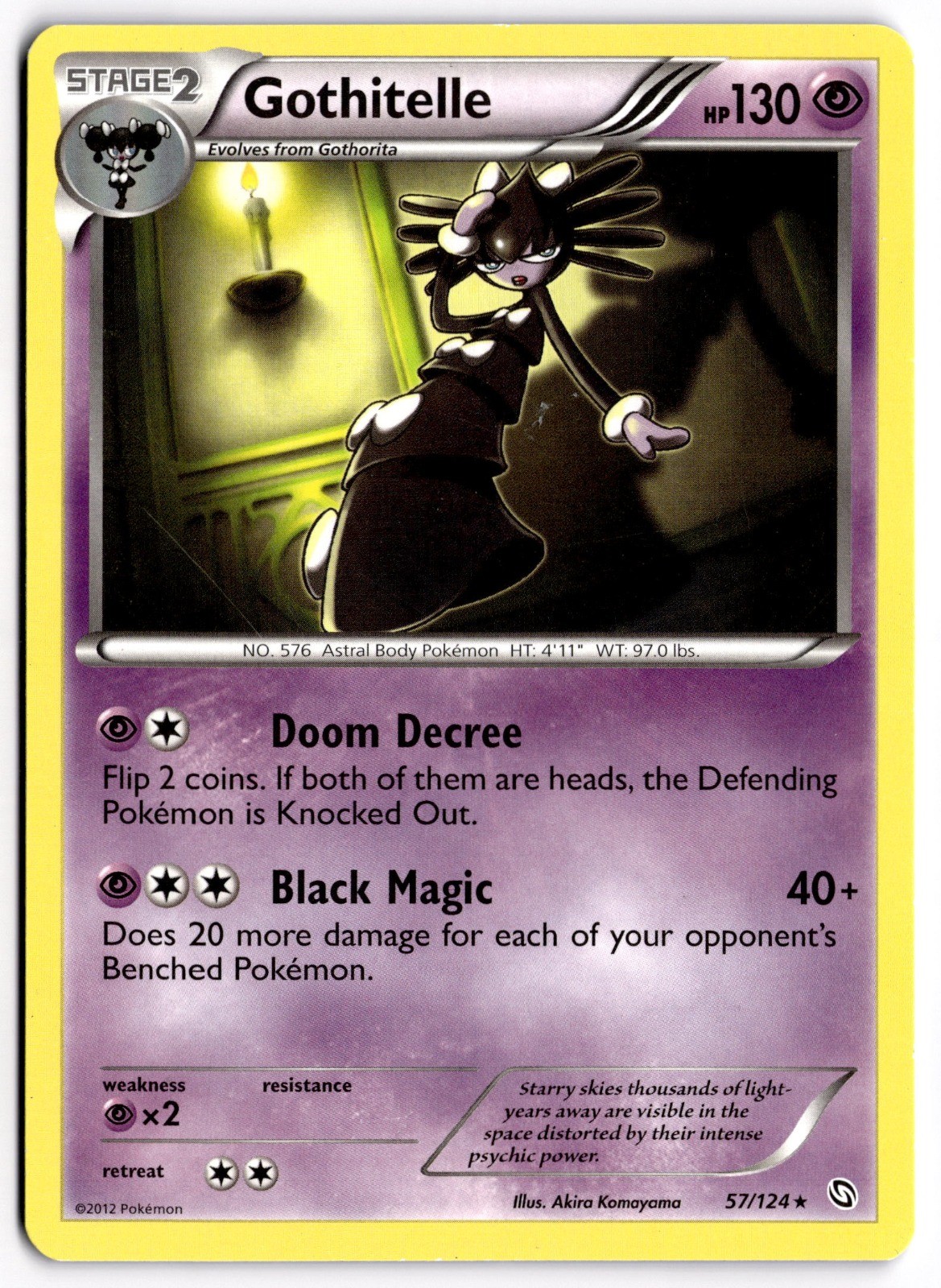 Pokemon TCG Gothitelle 57/124 Dragons Exalted Rare LP