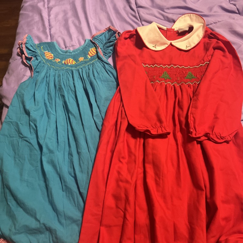Girl's Lot Of (2) Dresses Size 6-7