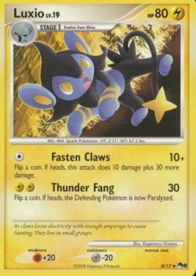 Damaged Luxio - 8/17 - Uncommon Pokemon POP Series 8