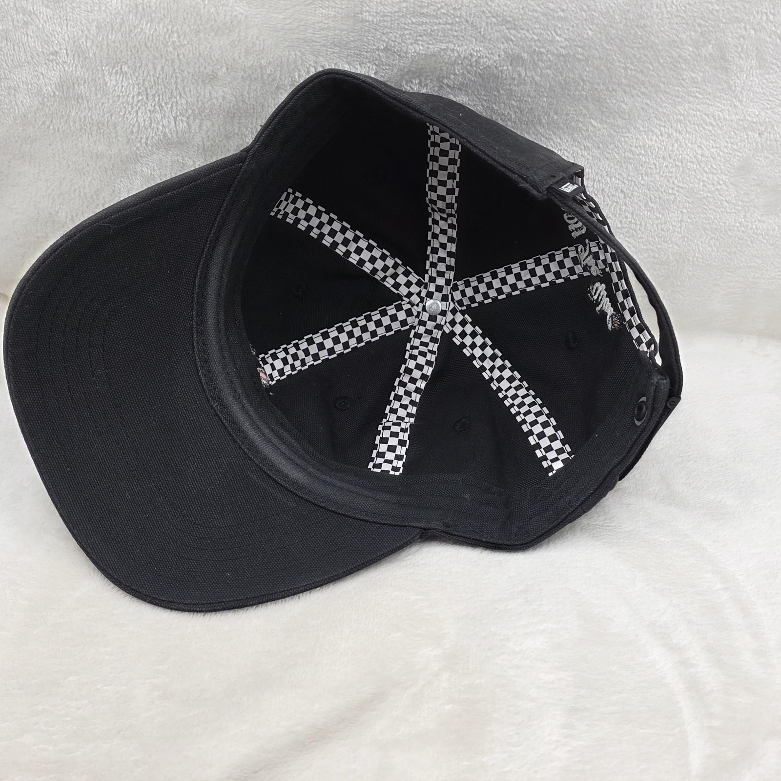 Vans Hat Cap Adjustable Strap Back Black Rose Emb… - image 7