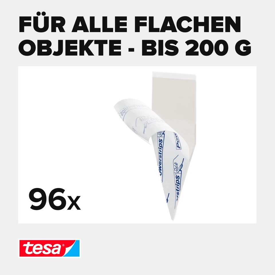 tesa Powerstrips Strips Poster für Tapeten geeignet selbstklebend 96 Stück OVP - Bild 3 von 4