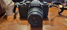 Chinon CM-4s SLR Vintage Camera From The 1980s with Case Not Sure If Works 