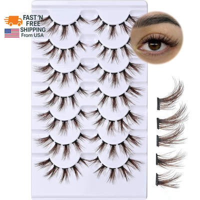 Dark Brown Lash Clusters Wispy Eyelash Extensions Brown Lash Extensions C Curl E
