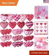 Valentine Heart Ornaments Felt Heart Decorations for Tree 27pcs Red Romantic