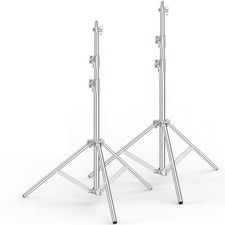 9.2 FT Stainless Steel Light Stand Photography, 2 Pack Heavy Duty Photography...