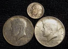 Kennedy Half lot 1964 P-D bonus 1962 Roosevelt Dime (90 percent Silver)  (NR)