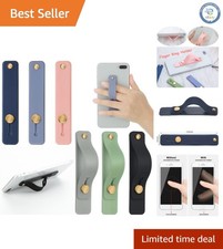 6-Piece Silicone Phone Grip Strap Kickstand in Soft Colors - Universal Fit