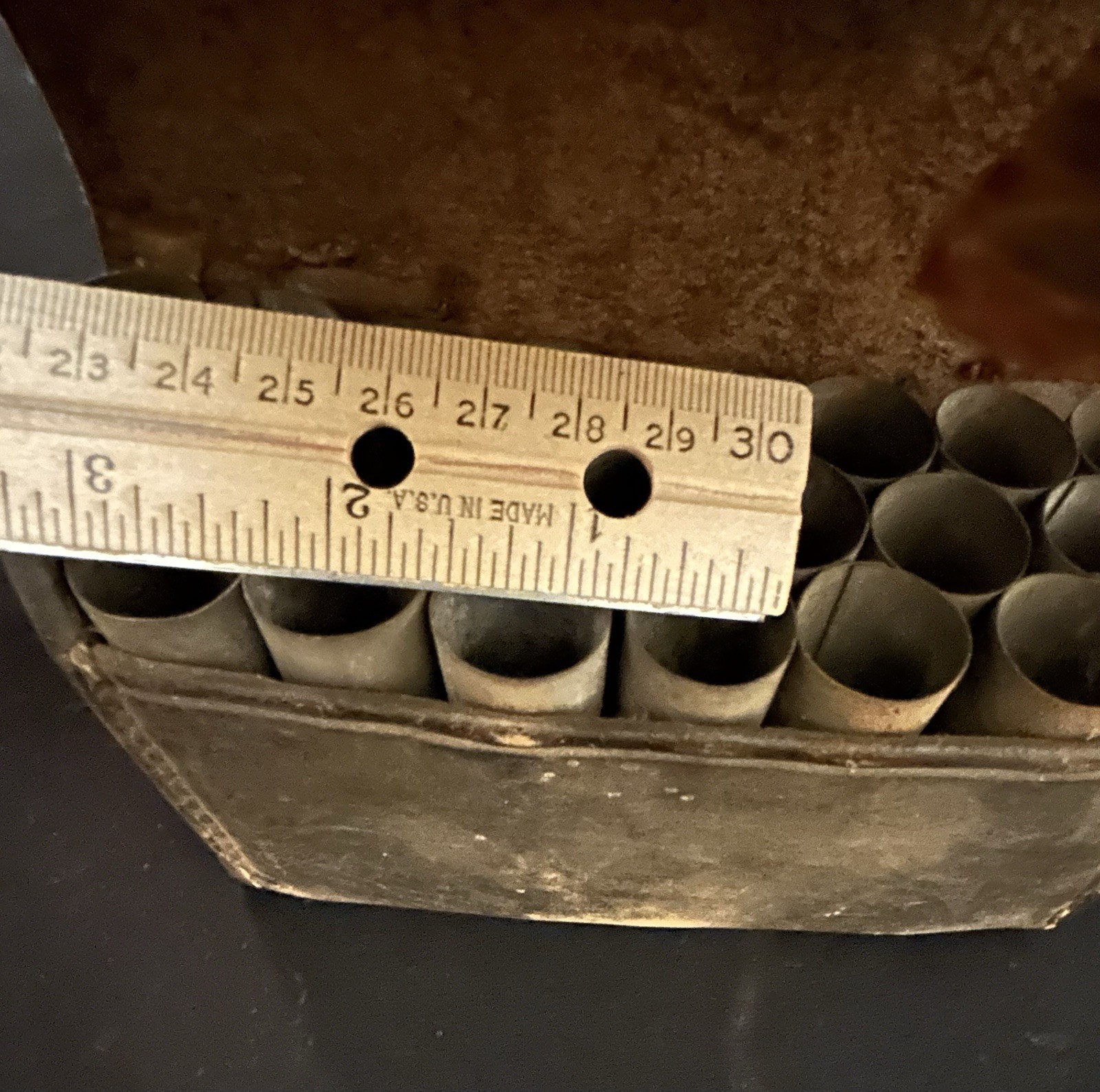 GREAT! Original  War of 1812 US Army 1808 Style Cartridge Box w/ Metal Insert