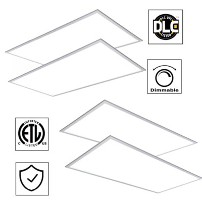 4 PACKS LED Panel Light 4x2Ft Drop Ceiling Flat Panel Recessed Troffer Fixture