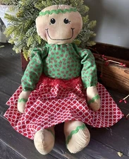 Gingerbread Girl Doll Primitive Handmade Christmas Decor 