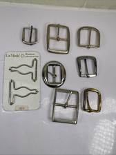 Vintage Brass And Silver Belt Buckle Mixed Lot 8 Pieces In Lot Assorted Sizes