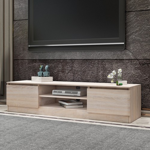 Modern TV Stand Entertainment Side Unit 2 Doors Wooden Storage Cabinet Furniture - Picture 13 of 84