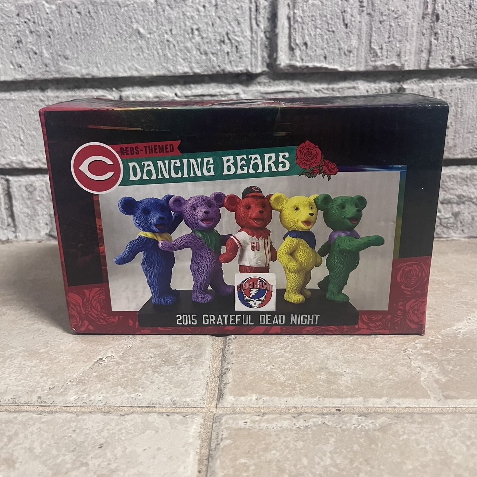Cincinnati Reds Grateful Dead Night 2015 Dancing Bears SGA Figurine With Box