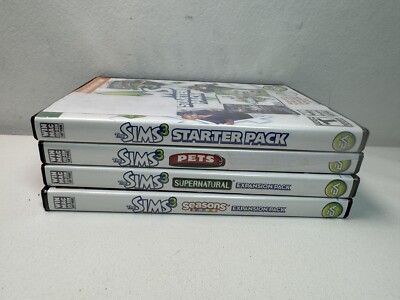 The Sims3 PC Mac Game Lot of 4 Starter Pack Pets Supernatural Seasons