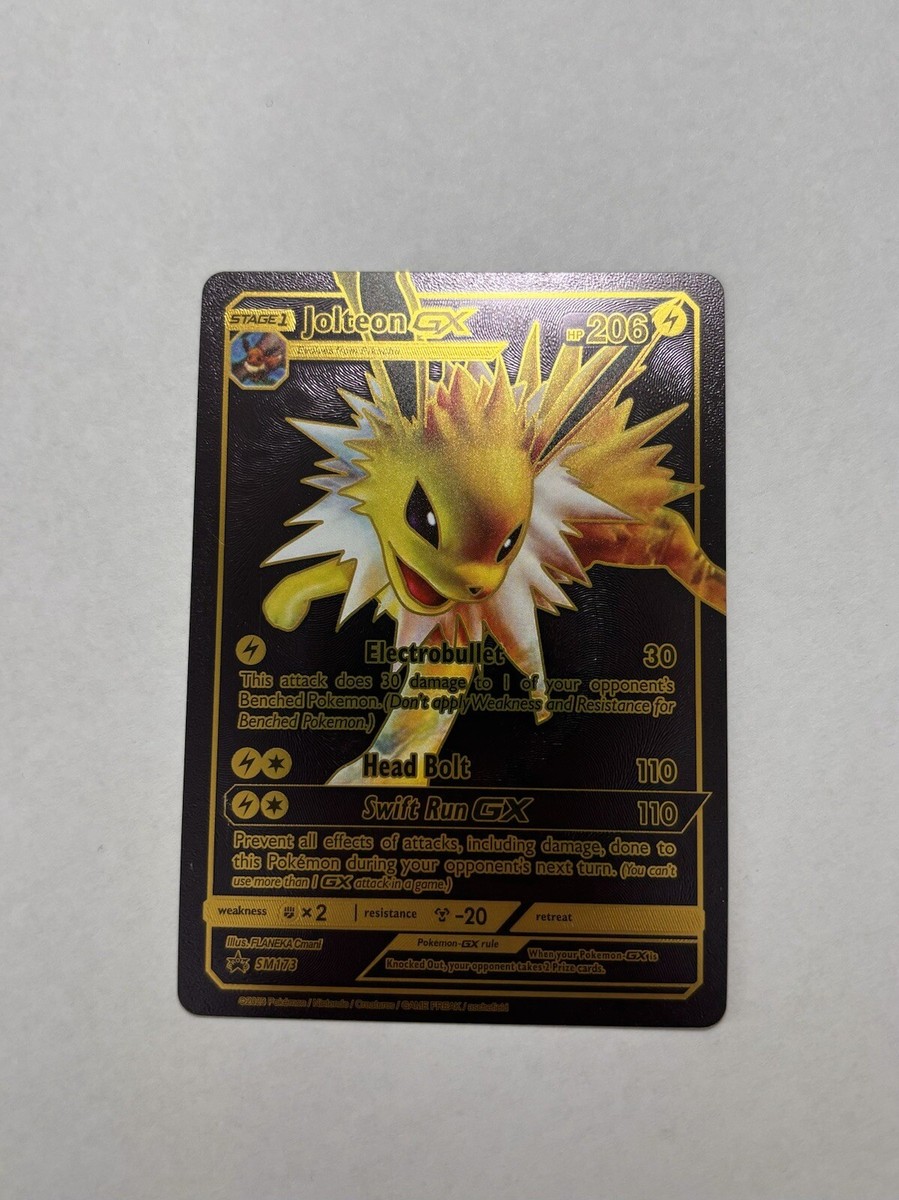 Black Foil Pokmon Fan Art Card Collection Jolteon GX NM