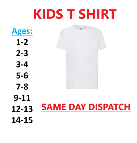 Kids Plain White T-Shirts Boys Girls T 