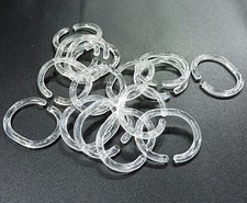 Transparent Shower Curtain Rings 36 Pack Plastic Clear Bathroom Rod Hooks