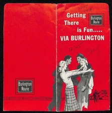 Burlington Route Railroad Ticket Envelope Bloomquist* c1966 Happy Couples (#3)