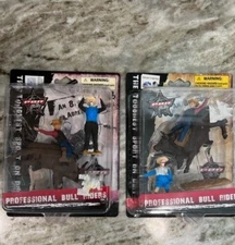 PBR New Ray Micro Icons Professional Bull Riders Breyer Stablemate Rodeo Set Of2