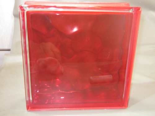13 Pieces: Unfix Design Glass Blocks Red Cloud Clear 24 x 24 cm x 8 cm Glass